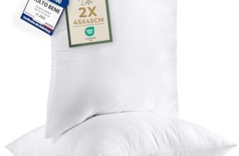 Utopia Bedding Set di 2 Cuscini, 45 x 45 cm Imbottitura per Cuscini, Cuscini Divano, Cuscino Interno (Bianco)