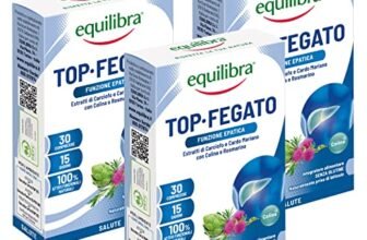 Equilibra Integratori Alimentari, Top Fegato, Integratore Depurativo Fegato per la Normale Funzione Epatica, Con Aloe Vera, Cardo Mariano, Colina, Carciofo, Rosmarino, 3 Pezzi da 30 Compresse