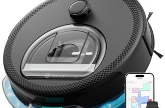 Lefant M330Pro Robot Aspirapolvere Lavapavimenti con Mappatura, Laser dToF, 5000Pa, Evitamento Ostacoli PSD, Rilevamento Tappeti, Zona Vietata, WiFi Alexa App, Ideale per Peli Animali Tappeti, Nero