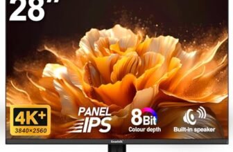 Gawfolk Monitor da gioco 28,5 pollici 4 K 60 Hz, schermo IPS PC con altoparlante 3840 x 2560P, schermo del computer con FreeSync, HDMI, DisplayPort, angolo di visione ampio 178°, supporta VESA 75 x 75