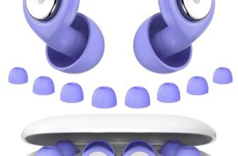 Tappi Orecchie Dormire, 2026 Nuovo 45dB Antirumoreper Tappi Orecchie Riutilizzabili, per Meditazione/Viaggi/Lavoro/Studio/Concerti, Ultra Morbido Dormire con 8 Punte (XS/S/M/L) e Custodia – Viola
