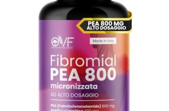 OVF Fibromial PEA 800 120cps Integratore Naturale 100% con Palmitoiletanolamide 800 L Acetil Carnitina 400 Senza Eccipienti, Supporto al Benessere di Nervi e Muscoli per Disturbi Diffusi Made In Italy