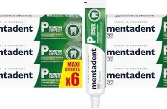 Mentadent Dentifricio P Prevenzione Completa, con Zinco, 8 Azioni Contro i Disturbi Orali, Formato 6x75ml (Confezione da 2)