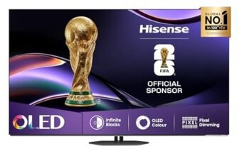 Hisense Smart TV OLED 55″ 4K 55A8DQ, Smart TV VIDAA con 1000+APP, Dolby Vision IQ, HDR 10+ Adaptive, 120Hz Game Mode PRO, Audio Dolby Atmos