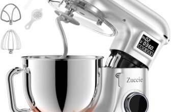 Zuccie Planetaria 1500W 8L Impastatrice Planetaria Robot da Cucina 6 Velocità Fermentazione e LCD Temporizzazione Multifunzione Impastatrice Professionale (Argento)