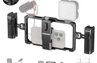 NEEWER Gabbia Telefono Rig Video Universale e Maniglia Laterale con Scatto Bluetooth, Stabilizzatore Smartphone per Registrazione Video Compatibile con iPhone 15 Pro Max 15 Pro Galaxy S24 Ultra,PA009E