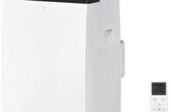 RBFGYIOP Condizionatore Portatile 3-in-1 Silenzioso 10000 BTU – Raffreddamento, Deumidificatore 30L/giorno, Ventilatore 2 Velocità – Timer 24h, Display Digitale, Telecomando, Gas R290 Ecologico – Per