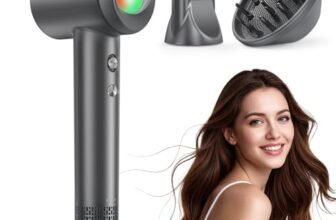Haokoo Phon Capelli Professionale ad Alta Velocità – 150.000 RPM Asciugacapelli Ionico per Uso Quotidiano, Asciugatura Veloce con Controllo Termico, 8 Impostazioni con Diffusore, per Casa, Viaggio