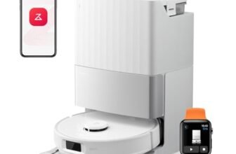 roborock Qrevo Edge S5A Robot Aspirapolvere e Lavapavimenti 18.500 Pa, zero grovigli, spazzola principale DuoDivide, spazzola laterale FlexiArm e Mocio, lavaggio ad acqua calda e autopulizia (Bianco)