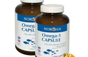 NORSAN Olio di pesce Omega 3 Capsule 2×120 pz I 1.500 mg Fish Oil Omega 3 Ifos Senza ritorno di gusto I Omega tre capsule facili da deglutire I Integratore omega 3 naturale da pesca sostenibile