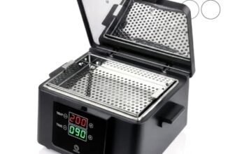 Sterilizzatore a Secco Digitale 200°C Professionale per Manicure e Pedicure – Forno Sterilizzatore con Doppio Display LCD, Timer 0-90 min, Camera Inox 210x150x55 mm, 300W