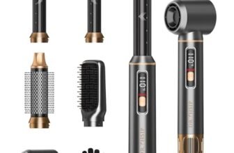 Dryhsip Hair Styler 5 in 1, Spazzola Asciugacapelli con Display Digitale, Spazzola Arricciacapelli & Spazzola Lisciante, Strumento Leggero per Donne (Carbon Gery)