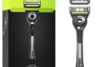 Gillette LABS Rasoio Barba Manuale, con 3 Lamette Gillette LABS di Ricambio da 5 lame, Rasatura Profonda Uomo, Lame di Precisione, Rasoio Uomo Gilette Nero e Lamette Da Barba, Idea Regalo per Lui