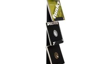 ALUBOX LYRA Porta Vinili Verticale Con 5 Mensole Per Vinili DIM 170X33X17 Porta Dischi Vinile Espositore per oltre 60 Lp Mensola Per Vinile Alluminio e Lamiera Zincata (ANTRACITE, 5 MENSOLE)