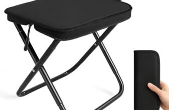 IBOPUXIU Sgabello Pieghevole, Sedie Pieghevoli Da Esterno, Portatile Leggero Sedia Pieghevole, Per Campeggio, Pesca, Escursioni E Viaggi, Resistente 120kg, Peso 0.6kg