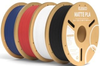 ELEGOO Filamento PLA Matte Nero & Bianco & Rosso & Navy 4 kg, 1,75 mm, Opaco PLA Filamento per Stampante 3D, precisione di misurazione +/- 0,02 mm, adatto per maggior parte delle stampanti 3D FDM