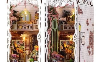 KBIBCK Book Nook Kit, DIY Book Nook, Miniature da Costruire, Casa Delle Bambole in Legno, Modellismo 3D, Kit di Decorazione Della Libreria per Adolescenti e Adulti a Partire Dai 14 Anni (Giardini)