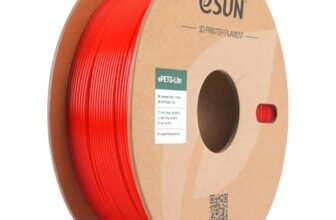 eSUN PETG filamento 1,75 mm, filamento PETG Basic ad alta tenacità, bobina da 1 kg (2,2 libbre) per stampanti 3D, Rosso unicolore