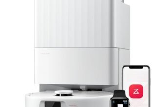 roborock QV 35A Robot Aspirapolvere, Antigroviglio, 8000Pa, Panno Sollevabile, Autolavaggio, Asciugatura ad Aria, Stazione Tutto in Uno, Evitare gli Ostacoli, Strategie di Pulizia dei Tappeti, Bianco