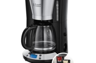 Russell Hobbs Macchina Caffè Americano, Timer programmabile, Spegnimento automatico, mantenimento in caldo, portafiltro rimovibile, antigoccia, 1.25 L, fino a 10 tazze, 1100 W,Victory 24030-56