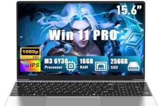 CHIFUYOU 2026 Computer portatile 16 GB RAM 256 GB SSD 15,6 pollici M3-6Y30 (da 0,9 a 2,2 GHz), PC portatile, FHD 1920 x 1080P, 5000 mAh/38,5 WH, scheda TF, webcam, touchpad, studente/professionista