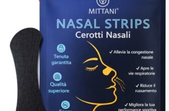 MITTANI® 32 Cerotti Nasali Antirussamento Uomo Donna, Decongestionante, Sport, Apri le Vie Respiratorie per Respirare Meglio dal Naso, Qualità Premium, Rinforzati
