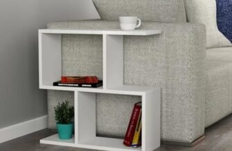 Dmora – Tavolino da Salotto Polyh, Tavolo Basso da caffè, Portariviste per Divano, Ripiano da Soggiorno, 60x20h60 cm, Bianco