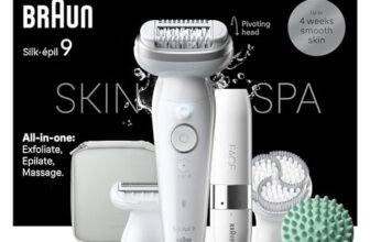 Braun Silk-épil 9 SkinSpa Depilatore Donna, Epilatore Elettrico Donna Con Testina Flessibile, Wet & Dry, Pelle Liscia a Lungo, Kit Tutto-In-Uno, Con Mini Depilatore Viso, 9-381, Bianco/Argento