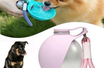 Borraccia Cane, Bottiglia Portatile (285 Ml), Per Cani E Gatti, Distributore D’Acqua Anti-Goccia Con Ciotola Pieghevole In Silicone, Ideale Per Passeggiate Ed Escursioni All’Aperto (Rosa)