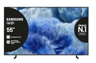 Samsung QLED 4K Vision AI Smart TV 55” QE55Q8FAAUXZT, Q8F, Q4 AI Processor, 4K Upscaling, OTS Lite, Air Slim Design, 100% di Volume Colore con Quantum Dot, PACCHETTO INTRATTENIMENTO, 2025