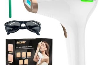 NALONE Epilatore Luce Pulsata, Epilatore Laser indolore per Donna e Uomo, Professionale IPL 5 Livelli di Energia, 999,900 Flashes Luce Pulsata IPL per, Corpo, Ascelle, Bikini