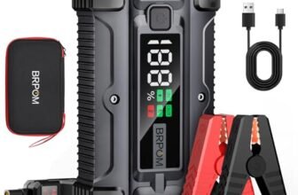 BRPOM Avviatore Batteria Auto, 9000A 26800mAh Avviatore di Emergenza per Auto/Moto, (Motori Fino a ALL Gas o 8.5L Diesel) Booster Avviamento con Torcia a LED&USB Quick Charge 3.0
