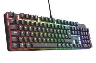 GXTrust 871 Zora Tastiera Meccanica 100% Layout Italiano QWERTY Retroilluminata RGB, Tasti Huano Lineari, Anti-Ghosting con N-Key Rollover, Tastiera Gaming con Filo USB, PC, Laptop, Nero
