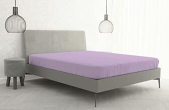 Lenzuolo Sotto MAX COLOR con Angoli Elasticizzati da 25 cm Letto Matrimoniale 170×200 cm, 100% Cotone Made in Italy – Tinta Unita LILLA