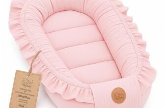 Mussola Riduttore lettino neonato – 90×50 cm baby nest trasportabile per neonati nido culla pod cocoonababy babynest antisoffoco Rosa cipria
