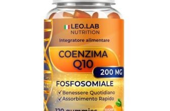 Coenzima Q10 200mg Fosfosomiale 120 Gummies Gusto Arancia – Altamente Biodisponibile con Vitamina C – Integratore Q10 Made in Italy