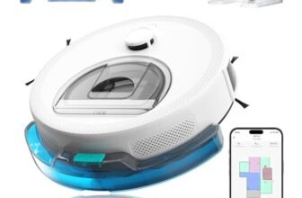 OKP L6 Aqua Robot Aspirapolvere Lavapavimenti con Mappatura, Navigazione laser dToF, 6000Pa, 150 Min, Rilevamento Tappeti, Evitamento PSD,3 IN 1, Ideale per Peli Animali e Pavimenti Duri, WiFi 2.4G/5G