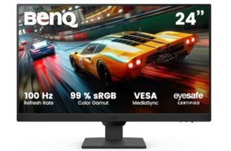 BenQ GW2490E Eye-Care Monitor Gaming 24 Pollici, IPS, 100Hz, 1920x1080p, Flicker-Free, Low Blue Light Plus, Certificazione TÜV Rheinland, Cornice Sottile, 2x HDMI, DisplayPort