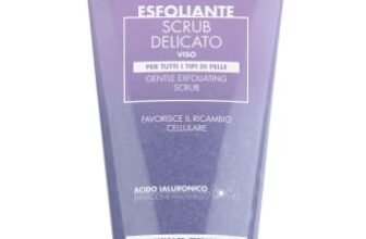 Dermolab – Scrub Viso Donna Delicato Esfoliante per Tutti i Tipi di Pelle, con Pool di Acido Ialuronico, Effetto Idratante e Illuminante, Purifica la Cute, 150 ml