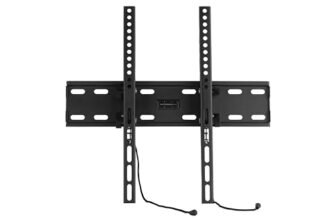 LINK LKBR57 – Staffa a muro per TV fino a 50 KG, da 32 A 55″ fino a VESA 400X600, 56mm distanza dal muro, ORIENTAMENTO ALTO/BASSO 15° Con LIVELLA A BOLLA, colore Nero