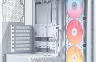 CORSAIR FRAME 4500X RS-R ARGB Case Mid-Tower per PC con Vetro Panoramico – Sistema di Montaggio InfiniRail, Adatto a Due Radiatori da 360 mm, Anti-Sag della GPU, Include 3 Ventole RS120R – Bianco