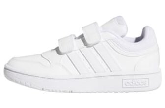 adidas Unisex – Bambini Hoops Lifestyle Basketball Hook-and-Loop Shoes, Cloud White / Cloud White / Cloud White, 30 EU