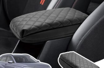 LANGBEAN Copribracciolo per Hyundai Kona SX2 2024 2025 Custodia di Protezione del Bracciolo Console Centrale in Pelle PU Ispessita, Kona SX2 Hybird Copertura Bracciolo Sollevare Bracciolo di 4CM, Nero