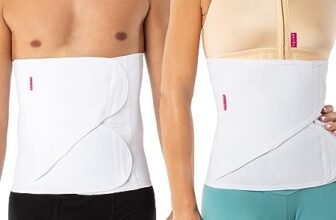 Revée Fascia Addominale Post-Operatoria h26 cm – Binder per Terapia Post-Addominoplastica, Lipoaspirazione, Ernia Addominale, Ernia Ombelicale, Parto Cesareo, Fascia Compressiva Unisex (Bianco, L)