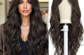 Esmee Parrucche Lunghe Ondulate Marrone Scuro per le Donne Natuaral Capelli Sintetici Resistenti al Calore Parrucca Brunette per Uso Quotidiano Cosplay Party