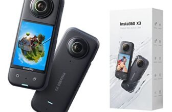Insta360 X3, Action cam 360 con video HDR Active 360 5.7K, obiettivo singolo 4K, impermeabile, stabilizzazione FlowState, touchscreen da 2,29″, editing con IA, per moto, sport invernali e video blog