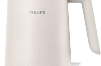 Philips Bollitore Elettrico Eco Conscious Edition, 1,7 L, 2200 W, Plastica Bio-Based al 100%, Spegnimento Automatico, Base Girevole a 360°, Indicatore Luminoso, Colore Bianco Seta (HD9365/10)