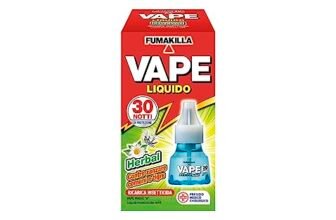 Vape Ricarica Liquida Antizanzare Herbal 30 Notti 15ml, Ricarica per Diffusore Elettrico, Repellente Zanzare 240 Ore, Ambiente Sicuro e Protetto