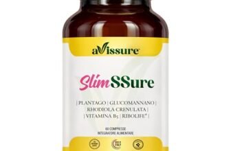 SlimSSure Integratore Alimentare con Glucomannano, Plantago Ovata, Rodiola, Ribolife, Vitamina B5 e Cromo Picolinato, 60 Compresse Predosate Senza Glutine, OGM, Lattosio, 1-2 al Giorno, avissure