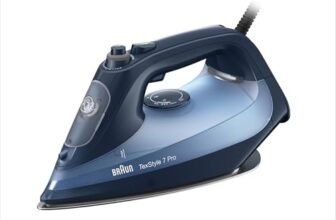 Braun TexStyle 7 Pro SI7160BL, Ferro da Stiro con 5 anni di assistenza, Piastra FreeGlide 3D EloxalPlus, colpo vapore 225g/min, Punta di Precisione, Autospegnimento, Serbatoio 300ml, Blu